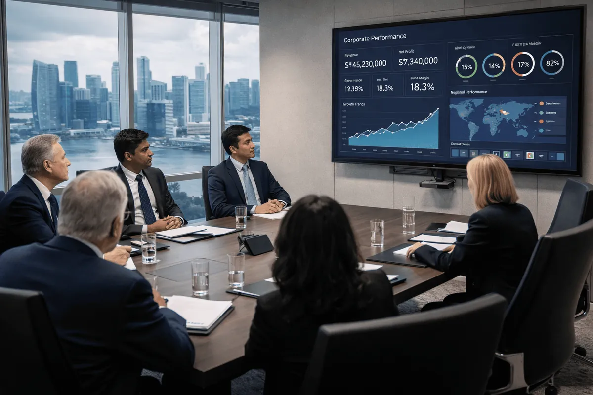 BI-Outsource accountants reviewing financial dashboards in Singapore