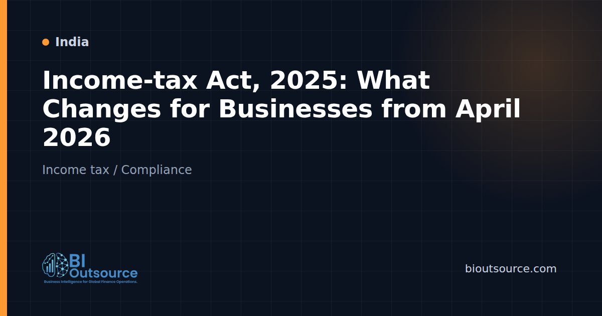 Income-tax Act, 2025: What Changes for Businesses from April 2026